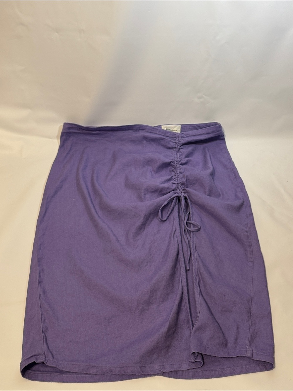 Anthropologie Purple Ruched Drawstring Skirt